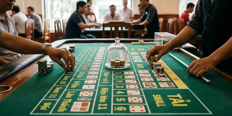Bảng các cửa cược hiển thị trên bàn Sicbo